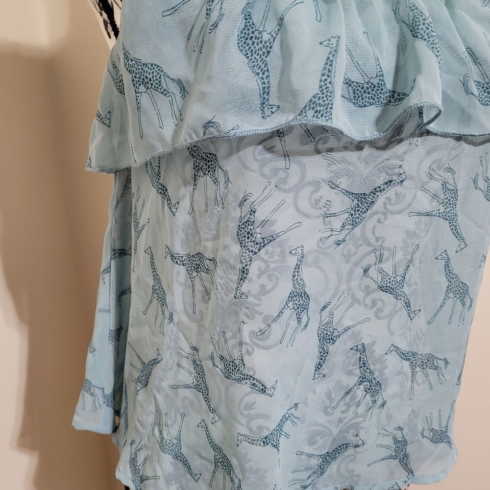 Final Touch Light Blue Giraffe Patterned Camisole… - image 4